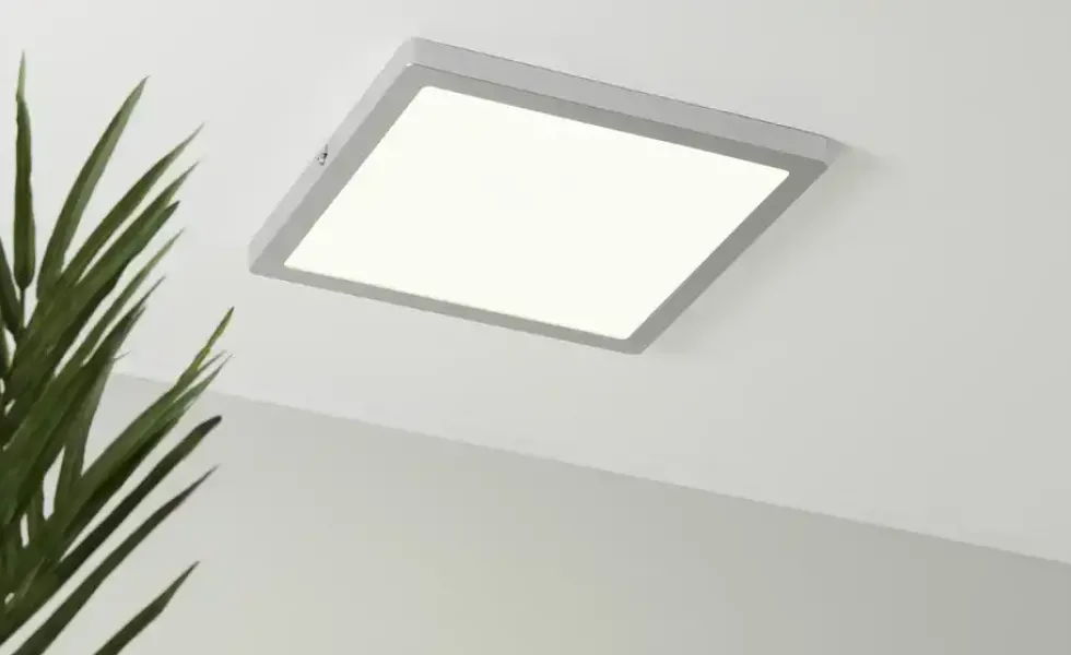 LED-Panel, chrom-matt, eckig