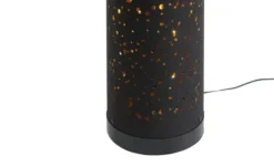 LED-Stehleuchte, 1-flammig, Stoff schwarz/gold