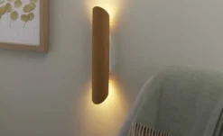 LED-Wandleuchte, 2-flammig, Eiche natur