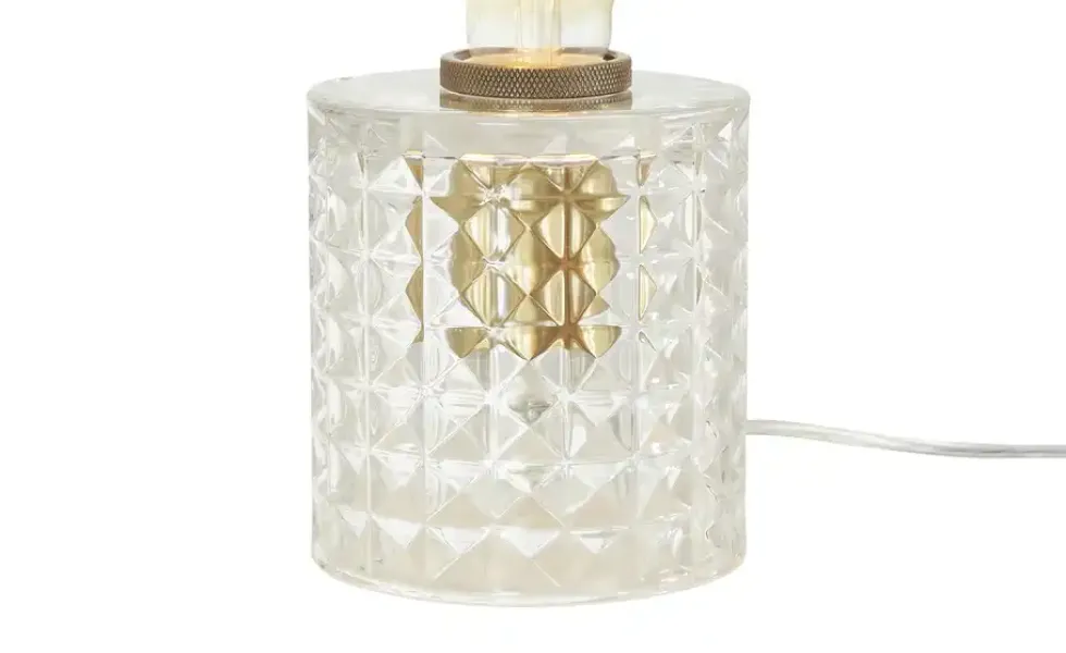 levelone Tischleuchte, 1-flammig, Glas in Diamant-Optik