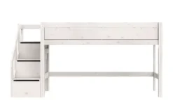 Lifetime halbhohes Bett mit Treppe 120cm Basis
