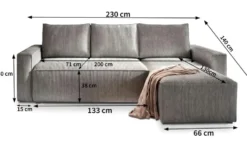 MASSENO Ecksofa mit Schlaffunktion Potaro
