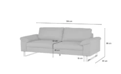 Max Schelling Ledersofa mit Kufengestell Maximum