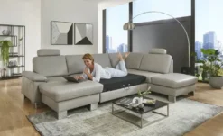 meinSofa Wohnlandschaft mit Sitz- und Rückenbezug aus Echtleder Samu-L