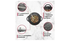 Meisterkoch Gusseisen-Wok mit Deckel OPUS