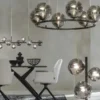 Meisterleuchten Deckenleuchte, 5-flg. schwarzchrom/Rauchglas Hins Black