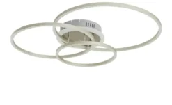 Meisterleuchten LED-Deckenleuchte, 3 Ringe, alufarben