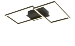 Meisterleuchten LED-Deckenleuchte 2-flammig, schwarz mit Fernbedienung