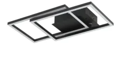Meisterleuchten LED-Deckenleuchte 2-flammig, schwarz mit Fernbedienung