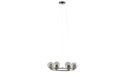 Meisterleuchten LED-Krone 6-flammig, schwarzchrom/Rauchglas Hins Black
