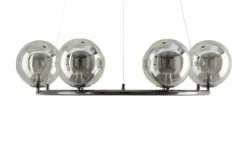 Meisterleuchten LED-Krone 6-flammig, schwarzchrom/Rauchglas Hins Black