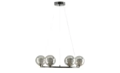 Meisterleuchten LED-Krone 6-flammig, schwarzchrom/Rauchglas Hins Black