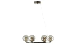 Meisterleuchten LED-Krone 6-flammig, schwarzchrom/Rauchglas Hins Black