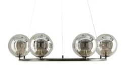Meisterleuchten LED-Krone 6-flammig, schwarzchrom/Rauchglas Hins Black