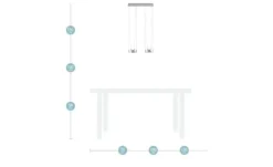 Meisterleuchten LED-Pendelleuchte, 4-flammig, nickel matt
