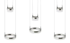 Meisterleuchten LED-Pendelleuchte, 6-flammig, nickel matt