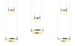 Meisterleuchten LED-Pendelleuchte, 6-flammig, nickel matt