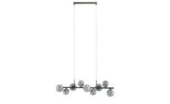 Meisterleuchten Pendelleuchte, 9-flammig, schwarzchrom, Rauchglas Hins Black