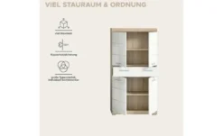 Midischrank SCHLOONSEE, Breite 74cm, 4 Türen, 1 Schubkasten, 4 Fächer, MDF-Front, in verschiedenen Farben erhältlich, Badmöbel, Badschrank, Schrank, Bad Schloonsee
