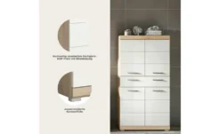 Midischrank SCHLOONSEE, Breite 74cm, 4 Türen, 1 Schubkasten, 4 Fächer, MDF-Front, in verschiedenen Farben erhältlich, Badmöbel, Badschrank, Schrank, Bad Schloonsee