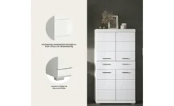 Midischrank SCHLOONSEE, Breite 74cm, 4 Türen, 1 Schubkasten, 4 Fächer, MDF-Front, in verschiedenen Farben erhältlich, Badmöbel, Badschrank, Schrank, Bad Schloonsee