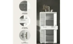 Midischrank SCHLOONSEE, Breite 74cm, 4 Türen, 1 Schubkasten, 4 Fächer, MDF-Front, in verschiedenen Farben erhältlich, Badmöbel, Badschrank, Schrank, Bad Schloonsee