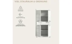 Midischrank SCHLOONSEE, Breite 74cm, 4 Türen, 1 Schubkasten, 4 Fächer, MDF-Front, in verschiedenen Farben erhältlich, Badmöbel, Badschrank, Schrank, Bad Schloonsee