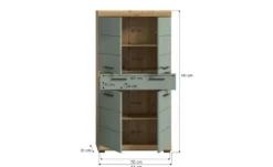 Midischrank SCHLOONSEE, Breite 74cm, 4 Türen, 1 Schubkasten, 4 Fächer, MDF-Front, in verschiedenen Farben erhältlich, Badmöbel, Badschrank, Schrank, Bad Schloonsee