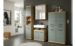 Midischrank SCHLOONSEE, Breite 74cm, 4 Türen, 1 Schubkasten, 4 Fächer, MDF-Front, in verschiedenen Farben erhältlich, Badmöbel, Badschrank, Schrank, Bad Schloonsee