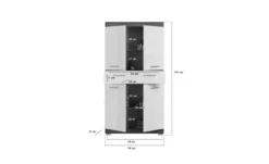 Midischrank SCHLOONSEE, Breite 74cm, 4 Türen, 1 Schubkasten, 4 Fächer, MDF-Front, in verschiedenen Farben erhältlich, Badmöbel, Badschrank, Schrank, Bad Schloonsee