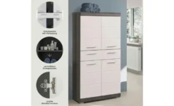 Midischrank SCHLOONSEE, Breite 74cm, 4 Türen, 1 Schubkasten, 4 Fächer, MDF-Front, in verschiedenen Farben erhältlich, Badmöbel, Badschrank, Schrank, Bad Schloonsee