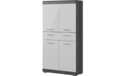 Midischrank SCHLOONSEE, Breite 74cm, 4 Türen, 1 Schubkasten, 4 Fächer, MDF-Front, in verschiedenen Farben erhältlich, Badmöbel, Badschrank, Schrank, Bad Schloonsee