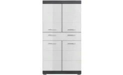 Midischrank SCHLOONSEE, Breite 74cm, 4 Türen, 1 Schubkasten, 4 Fächer, MDF-Front, in verschiedenen Farben erhältlich, Badmöbel, Badschrank, Schrank, Bad Schloonsee