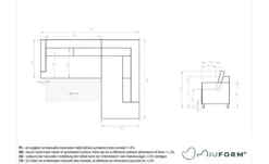 Miuform Ecksofa mit Schlaffuntkion Scandic Lagom