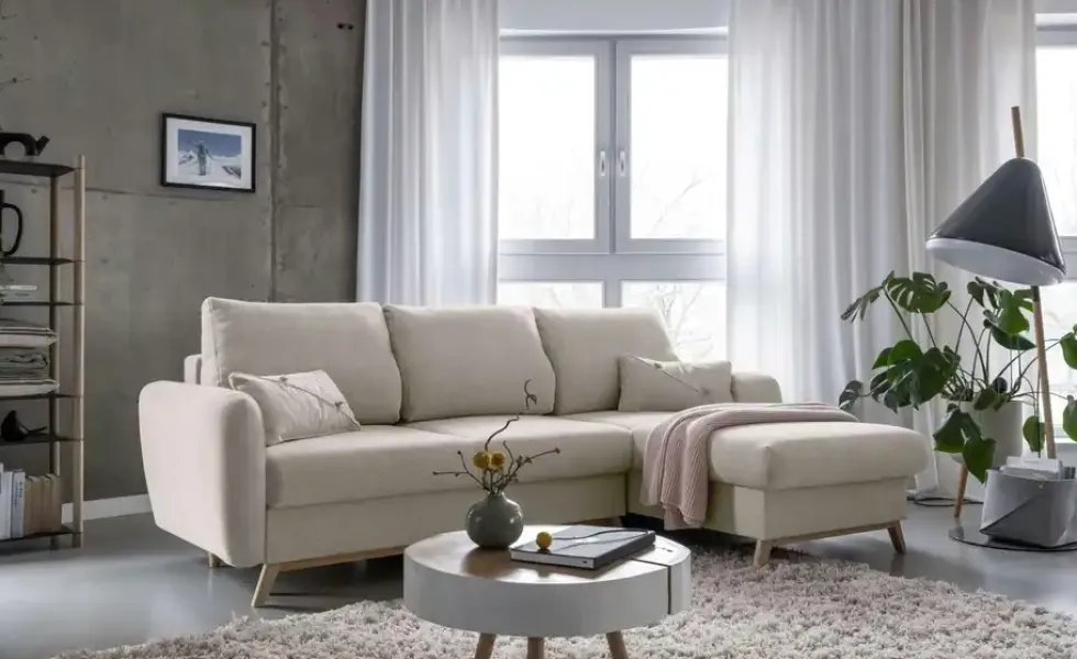 Miuform Ecksofa mit Schlaffunktion Scandic Lagom