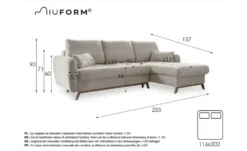 Miuform Ecksofa mit Schlaffunktion Scandic Lagom