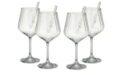 Nachtmann Gin & Tonic Gläser mit Glastrinkhalmen 4er Set Tastes Good