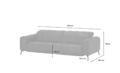 Natuzzi Editions Ledersofa mit Kopfteilverstellung Portento