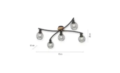 Paul Neuhaus Deckenleuchte, 5-flammig, Holz/Metall