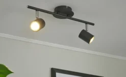 Paul Neuhaus Deckenstrahler, 2-flammig, schwarz