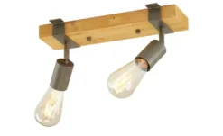 Paul Neuhaus Deckenstrahler, 2-flammig, Kiefernholz/Metall