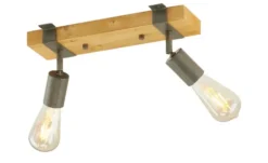 Paul Neuhaus Deckenstrahler, 2-flammig, Kiefernholz/Metall