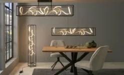 Paul Neuhaus LED-Pendelleuchte, schwarz/goldfarben Selina