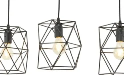 Paul Neuhaus Pendelleuchte, 3-flammig, Holz / Metall Schwarz