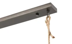 Pendelleuchte, 3-flammig, Metall / Holz schwarz Frame
