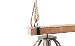 Pendelleuchte, 3-flammig, Metall / Holz schwarz Frame