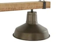 Pendelleuchte, 3-flammig, schwarz/Holz mit Tau Max