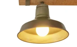 Pendelleuchte, 3-flammig, schwarz/Holz mit Tau Max