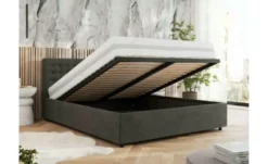 Polsterbett 140x200 Grau mit Bettkasten Pavo Classic
