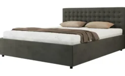 Polsterbett 140x200 Grau mit Bettkasten Pavo Classic